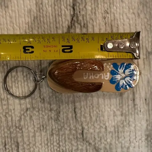 Hawaiian Aloha Flip Flop Key Chain Charm Brown