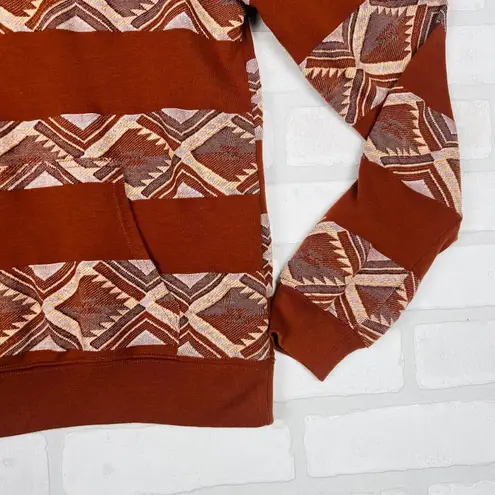 Rank 45 Summit Aztec Hoodie Women's XS Black Pullover Sweatshirt Western Hoodie Brown