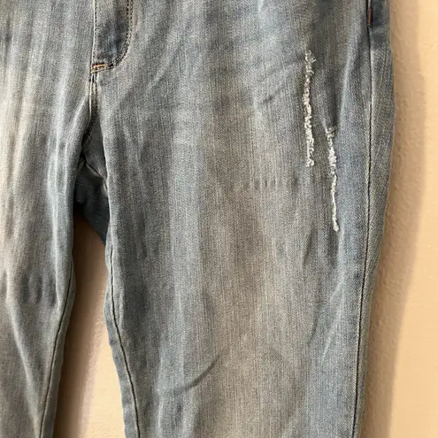 Sundance Magnolia Jeans 28 Light Wash Floral L Embroidered Boho Stretchy Indie