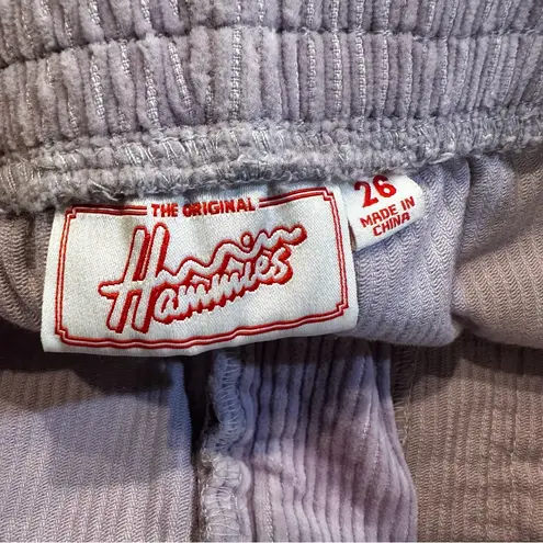 Hammies Women's High Waisted Elastic Waist Lavender Corduroy Shorts Size 26 Purple