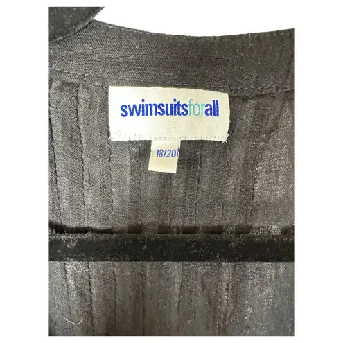 Swimsuits for All Black Gauzy Crochet Hem Cover Up Size 18/20 NEW with Tag