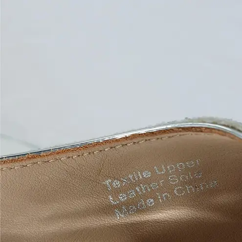 Badgley Mischka Glitter Stiletto Heel Pump Women 6.5 Silver D'Orsay Pointed Toe