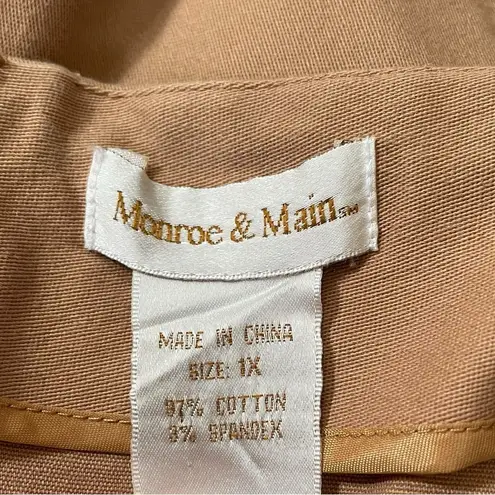 Monroe & Main Y2K Plus Size Brown Stretch Urban Alt Hippie Midi Cargo Skirt