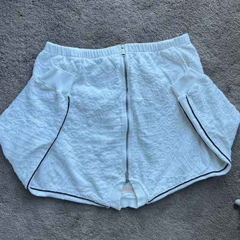 FP Movement by Free People white textured embroidered bomber jacket