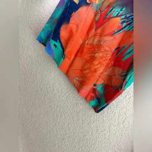 Soft Surroundings Marciana Bright Abstract Watercolor Sea Reef 3/4 Sleeve Top XS