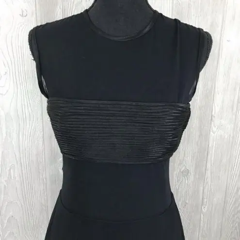 Black sheer mesh top little black dress w/ sheer band maxi sleeveless formal dre Size M