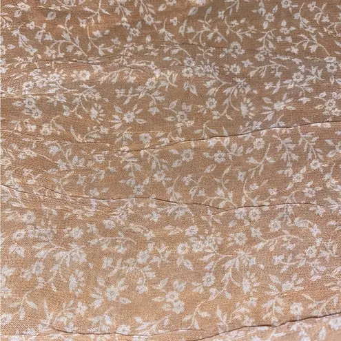 Soji tan and cream ditsy floral crinkle sheer pants Size M