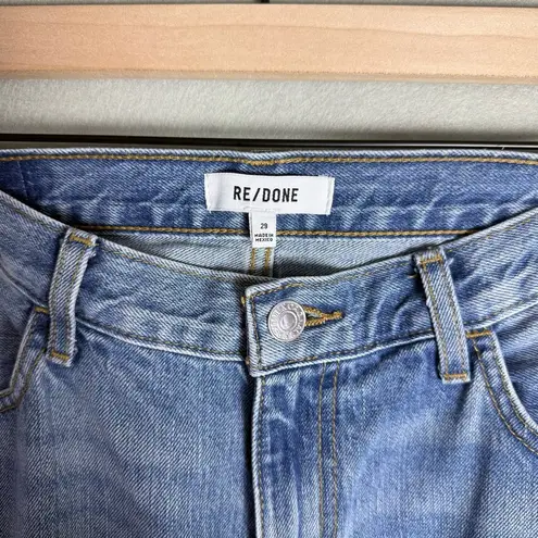 RE/DONE Women’s High-Rise Super Flare Light Wash Jeans Raw Hem size 29