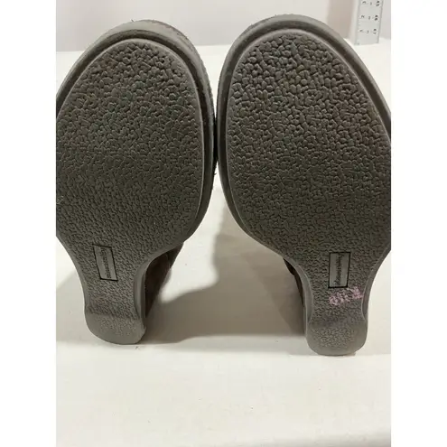 Womans Solesenseability 9m Brown Suede Side Zip Wedge Heel Bootie Size 9