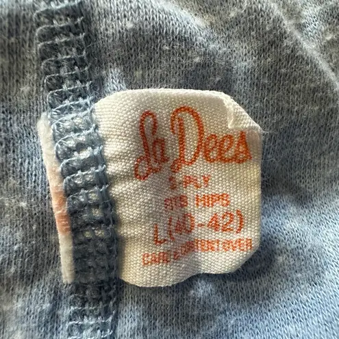 Vintage Two Piece Light Blue Pajama Set JE Morgan Top La Dees Bottoms XL Size L