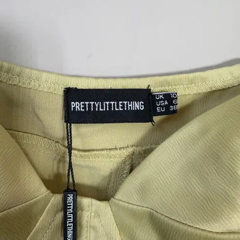 Pretty Little Thing NWT  Puff Sleeve Corset Bodycon Mini Dress Womens 6 Olive Green thumbnail 8