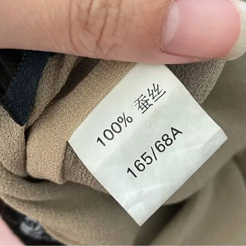 Silk Midi Skirt slit lined womens Brown (medium) classic minimalist chic office