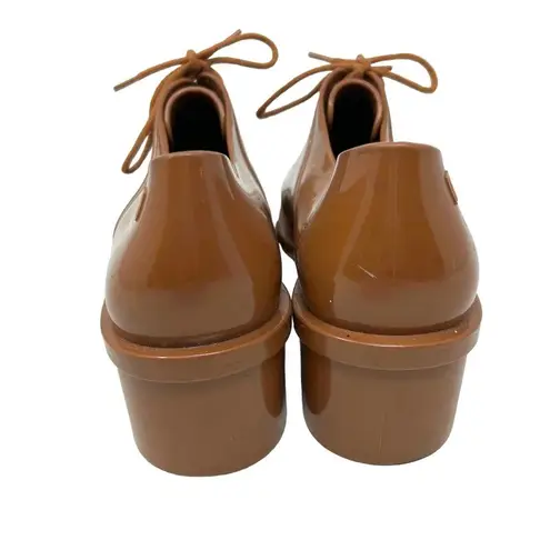 Melissa Dubrokva Rubber Oxford Heeled Shoes Tan Brown Size US 8