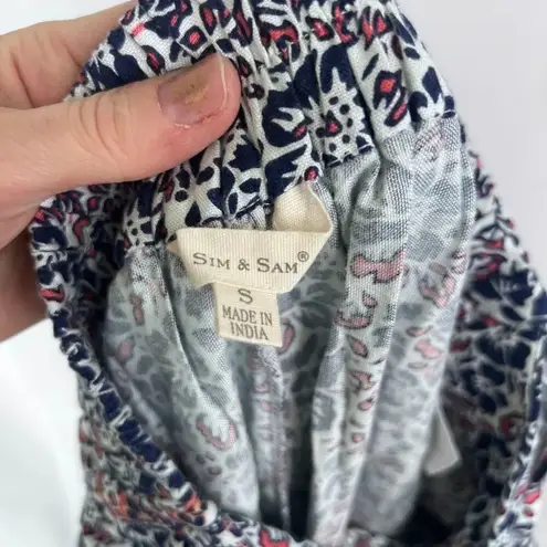 Sim & Sam ⭐️2/$10 Tie Waist Casual Floral Boho Wide Leg Pants Size Small - Image 7