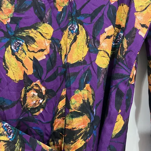 DELFI Collective Purple Taylor Puff Sleeve Dress Size Small $398