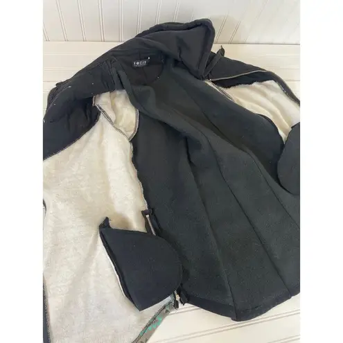 Focus Tribal Pattern Full Zip Hoodie Pocket Outdoor Loungewear Womens Size M Green Size M