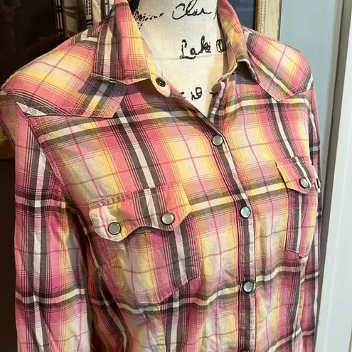 Natural Reflections Plaid Button-Up Shirt (M)