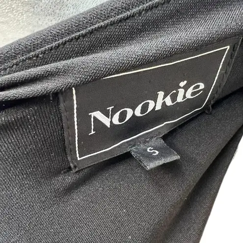 Nookie Long Gown Maxi Dress Bodycon Halter Neck Cut Out Tie Black Size Small