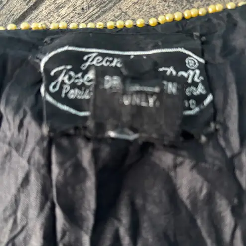 Vintage Jean for Joseph Le Bon 100% Silk Sequin Blouse M Made in India Black Size M