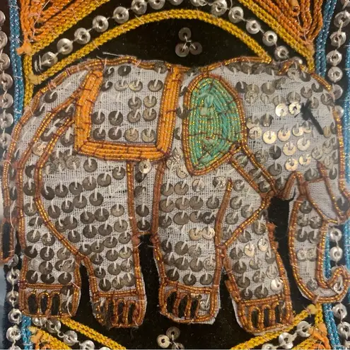 Vintage Sequin Elephant Embroidered Cross Body Bag Boho Small Purse Hand…