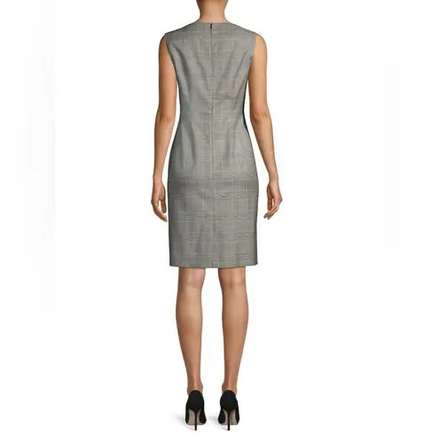 Hugo Boss Delray Natural Wool Stretch Check Sheath Dress NWT 10