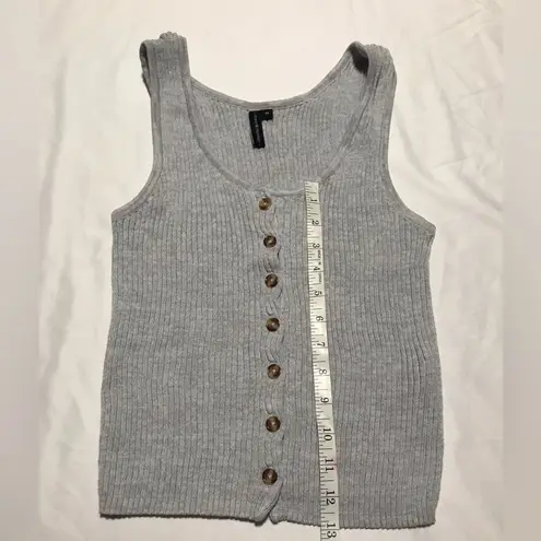 The Moon  & Madison Women’s Gray Ribbed Cropped Tank Top Size M