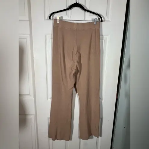 Comfy Knit Wide Straight Leg Tan Lounge Pants Size XL