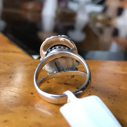 Natural Rainbow Moonstone Sterling Silver Ring Size 6