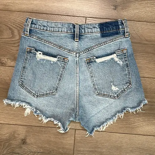 Abercrombie & Fitch  High Rise Mom Distressed Blue Jean Shorts Size 27