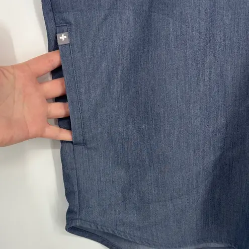 FIGS Rafela Oversized Scrub Top Women’s Size XXS in Blue Gray - EUC!