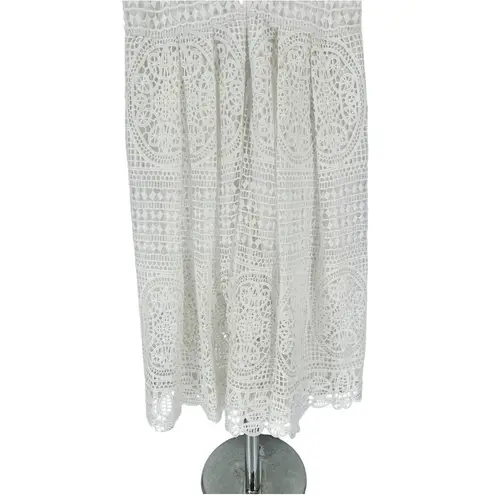 Olivia Culpo x Le Tote White Medallion Lace High Neck Midi Dress size Large