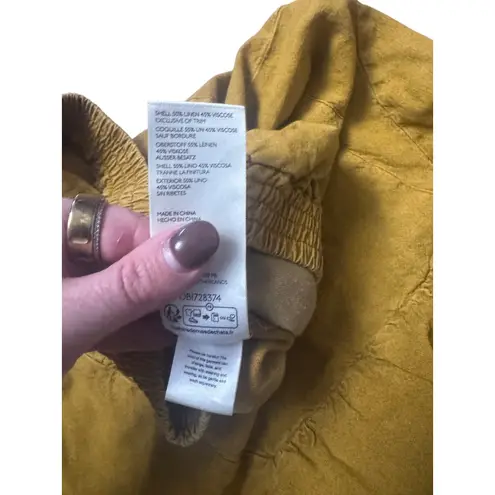 Pilcro Anthropolgie Linen Blend Wide Leg Cropped Pants Mustard Yellow XS