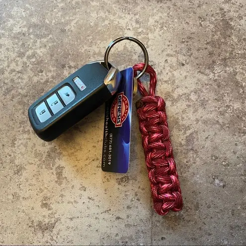 Handmade Paracord Keychain Bright Pink NEW Hiking Sporty USA