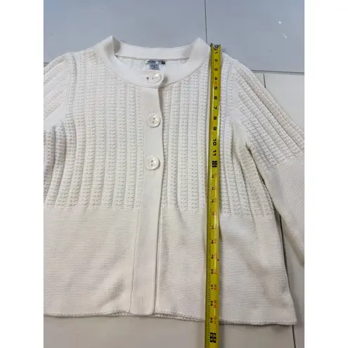Willow Bay Button Front Cardigan Women's XL Cream Cotton Blend 3/4 Sleeve