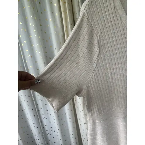 Torrid  Oatmeal Sweater Knit Ribbed V Neck Button Front Skater Mini Dress 4X 26