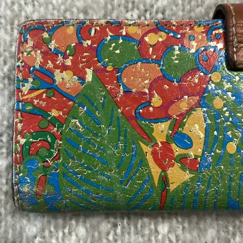 Patricia Nash Teresa Embossed Leather Colorful Tropical Print 3”x8”