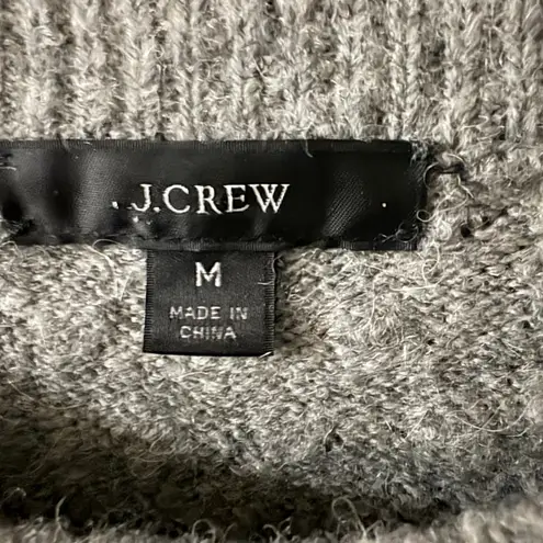 J Crew Stretch Merino Wool Cable Knit Crewneck Sweater Medium Women’s Gray BB408