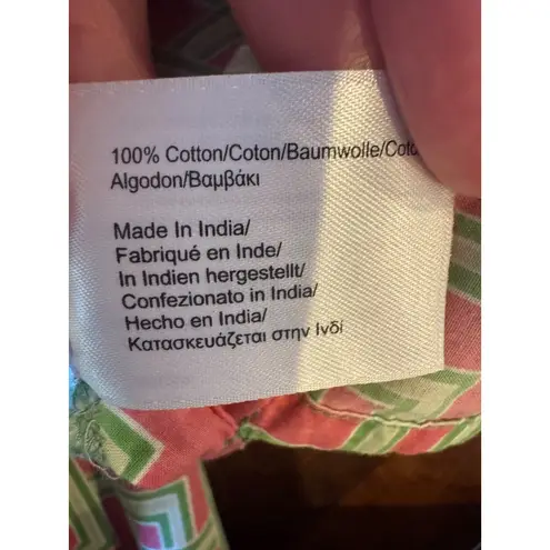 Brooks Brothers Brooks Brothers Shirt Women Medium Pink Green Geometric Cotton Tunic top Preppy