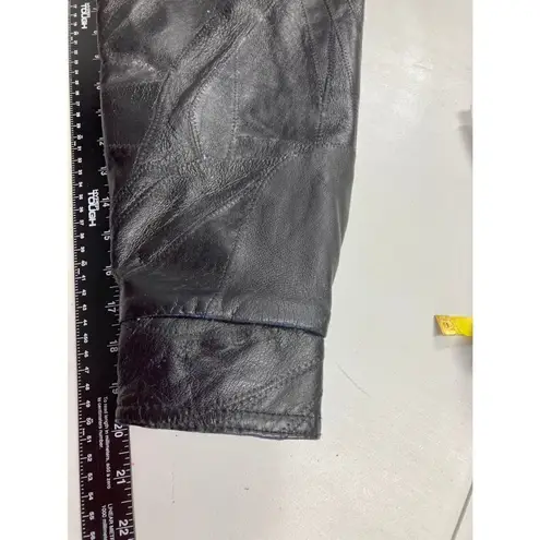 JOBAR INTL INC. MOTO Leather Jacket with USA/Eagle emblem, Men’s Med, Women’s XL Black