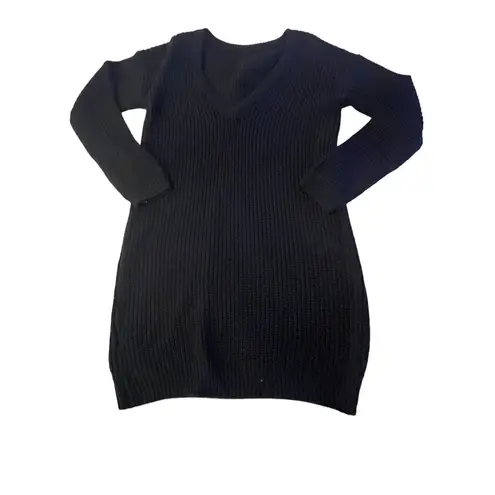 NWT Lulus Long Sleeve Knee Length Knit Sweater Dress Black Size XS