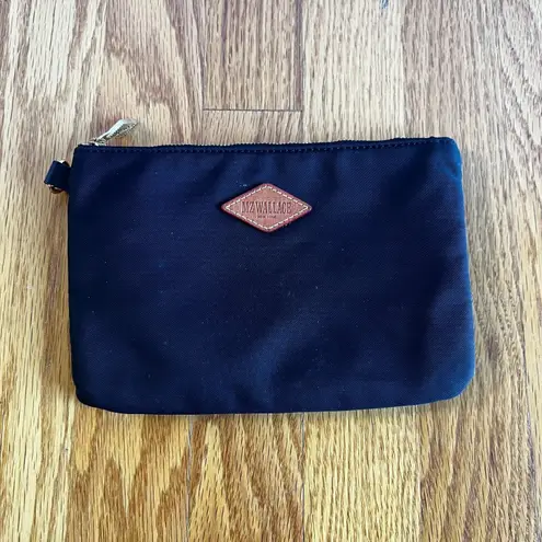 MZ Wallace Metro Nylon Zip Pouch Navy Pink Logo Cosmetic Makeup Bag Travel Case