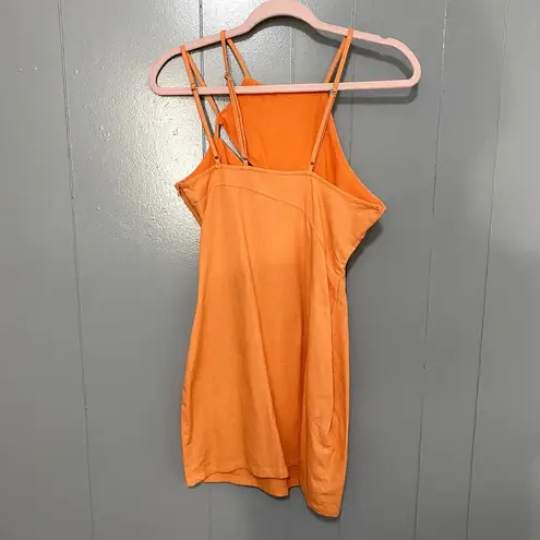 Showpo NEW  Patchico Orange Linen Blend Look Split Bust Bodycon Mini Dress 6