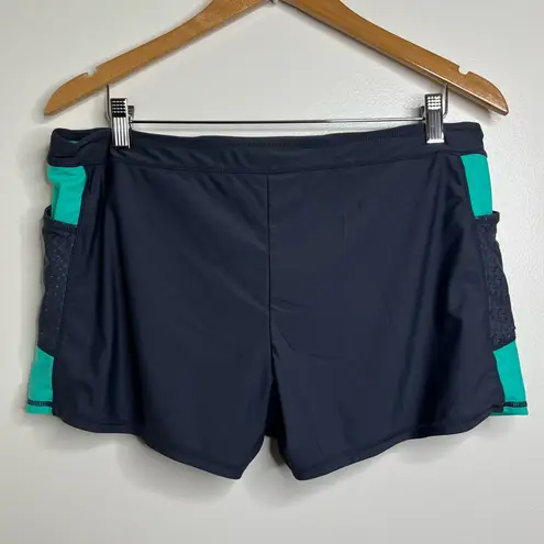 Free Country 2 Piece Swimsuit Tank & Boy Shorts Size XL 16 Aqua