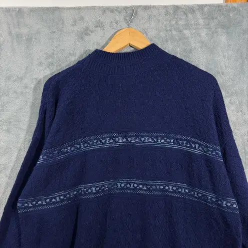 Vintage Spunky Made in USA Blue Knit Striped Sweater One Size/ Large