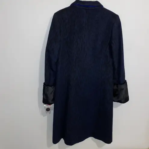 Helene Berman NWT $228 Navy 'Future College' Notch Collar Lined Buttoned Coat S