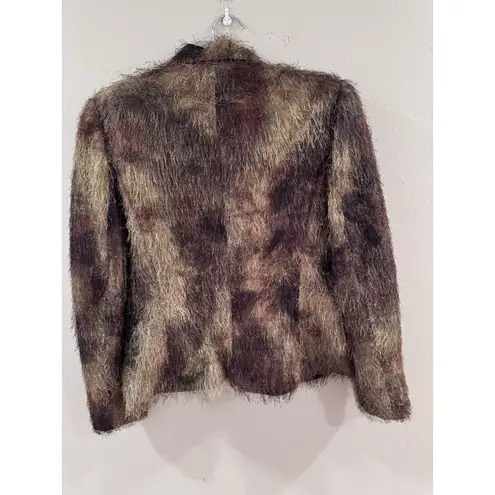 Vintage Y2K INSIGHT Fuzzy Textured Blazer Jacket Bold Shaggy Size 2 Avant Garde