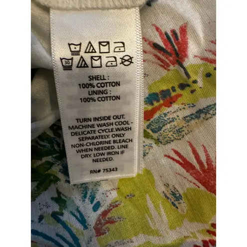 Sigrid Olsen Beach/Tropical Mini Ruffle Hem Elastic Waist Skirt w/ Pockets (XL) - Image 5