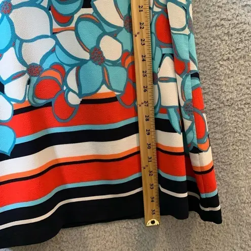 Kaari Blue Dress Womens S Small Floral Pattern Blue Red White Cold Shoulder