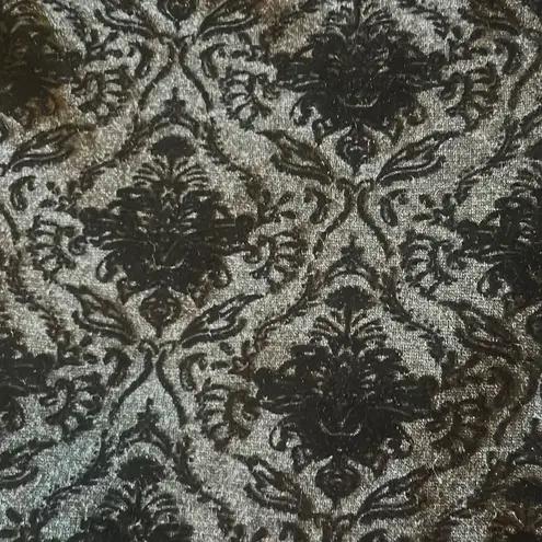 Valerie Stevens Womens Large Black Velvet Burnout Mid Rise Cropped Pull On Pants