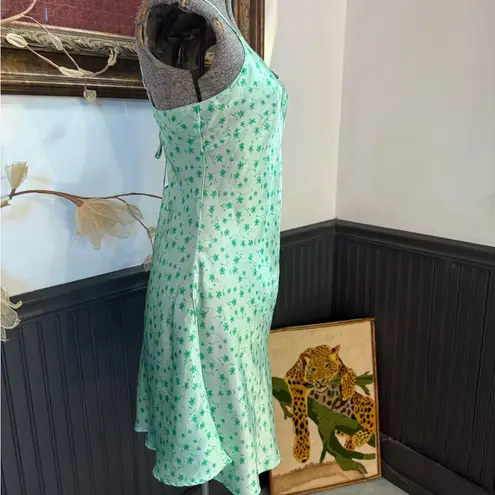 secret treasures Y2K Style Green Floral Slip Dress With Lace Up Back ~ Size Medium 💚🍄